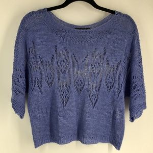 NIC+ZOE Purple Oversized Knit Blouse Size Medium